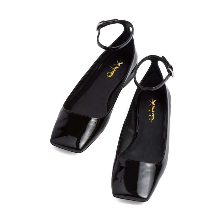 XYD Women Square Toe Flats Slender Ankle Strap with Buckle Chic