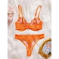 thumbnail image 5 of Orange Lingerie Set Sheer Floral Embroidery, 5 of 6