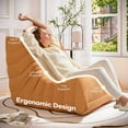 thumbnail image 3 of LAUSAINT HOME Bean Bag Chair, Giant Lazy Floor Sofa with Fireside Faux Fur and Memory Foam, Brown, 3 of 8