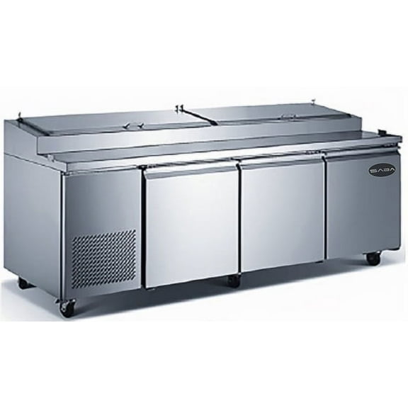 Heavy Duty Commercial 91" (3 Door) Pizza Prep Table Refrigerator