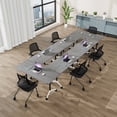 thumbnail image 7 of Conference Table 6ft,Folding Conference Room Table on Wheels,Mobile Flip Top Training Tables for Office,Meeting(4,Grey,71" D X 23.6" W X 29.5" H), 7 of 7