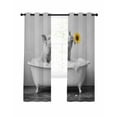 thumbnail image 7 of Funny Pig Blackout Curtains for Bedroom, Cute Art Vintage Lovely Animals on Bathtub Thermal Insulated Kitchen Drapes with Grommets, Light Blocking Window Treatment, 2 Panels 42" x 54", 7 of 7