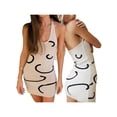 thumbnail image 4 of Okbabeha Printed Halter Dress, Slim Fit Sleeveless U-shaped Neck One-piece, 4 of 6