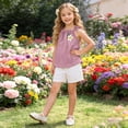 thumbnail image 2 of Toddler Girls Cute Flower Summer Outfits Set - Short Sleeve T-Shirt and Pants for Gift Summer Outfits Girls' Clothing Set Girls Summer Set 1-8 Years,3-4 Years, 2 of 9
