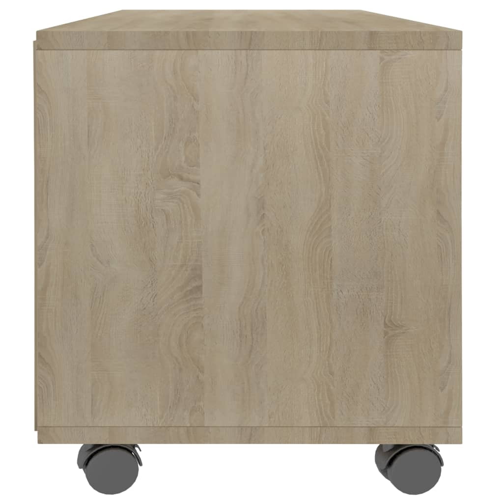 Kepooman 35" Modern Rolling TV Stand Cabinet with Castorsfor Living Room, Wood Color