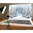 thumbnail image 3 of Winter Scene Backdrop Wonderland Snowy Forest Snowflake Home Photography Background Glitter Falling Snow Christmas Tree Xmas New Year Party Decorations Banner Photo Booth Props, 3 of 4