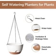 thumbnail image 5 of 2 Pack Hanging Planter for Plants Indoor,8 Inch Plant Pot Outdoor Plastic Hanging Baskets with Drainage Holes and Chain for Garden Porch Plants, 5 of 8