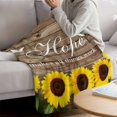 thumbnail image 3 of Sunflowers Hope Blanket Soft Cozy Warm Throw Blanket for Couch, Plush Fuzzy Flannel Fleece Blankets for Sofa, Farmhouse Floral Brown Wooden Grain Bed Blankets Lightweight Gifts for Women, 50"x60", 3 of 9