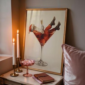 Santa Festive Christmas Home Wall Art Poster Decor