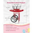 thumbnail image 6 of VEVOR Electric Cotton Candy Machine with Cart, 1000W Commercial Candy Floss Maker with 20.5 in Stainless Steel Bowl, Sugar Scoop, and Drawer, Easy to Use, for Home, Kids Birthday, Family Party, Red, 6 of 9