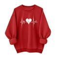 thumbnail image 2 of Wowcloth Woman's Sweatshirt, Valentine's Day Print Long Sleeve Round Neck No Hood, Casual and Fashionable for Daily Wear, 2 of 5