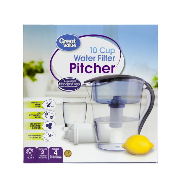Great Value 10 Cup Water Filter Pitcher