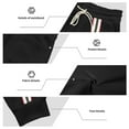 thumbnail image 5 of Havenre Athletic Sweatpants for Men Lightweight Vintage Striped Patchwork Drawstring Elastic High Waist Jogger Pants Loose Comfy Baggy Trousers with Pockets Black M, 5 of 10