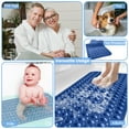 thumbnail image 5 of Lux Decor Collection Bath Tub Mat Non Slip 40 x 16 Inch - Bathroom Shower Mat with Suction Cups - Machine Washable (Navy Blue), 5 of 9