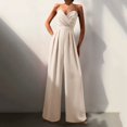 thumbnail image 2 of Daolelai Women's Suspender Waist Straight Floor-Length Minimalist Jumpsuit, 2 of 5