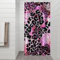 thumbnail image 2 of Pink Leopard Pattern Shower Curtain 36"x72" ,Bathroom Decorative Shower Curtains Set with 12 Hooks,Modern Waterproof Washable Shower Curtain, 2 of 6