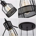 thumbnail image 5 of 3-Lights Rustic Pendant Light, Industrial Pendant Lighting, Licperron Edison Metal Caged Vintage Hanging Pendant Fixture for Kitchen Dining Room Bar Hotel, E27 Base(3-Head Round Plate), 5 of 5