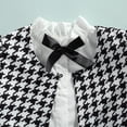 thumbnail image 5 of Sunisery Toddler Girls Fall Clothes Set Black Houndstooth Cardigan+Shorts +White Shirt Children Outwear, 5 of 6