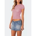 thumbnail image 2 of SUNSIOM T-Shirt d'Été à Manches Courtes à Col Rond et Coupe Slim Décontracté pour Femmes, 2 of 6