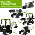 thumbnail image 4 of COCLUB 12V Excavator Construction Vehicles for Boys Girls, Battery Powered Ride On Car with Remote Control, Front Loader Bulldozer, Digger, Ceiling, Electric Ride on Toys for Kids, White, 4 of 6