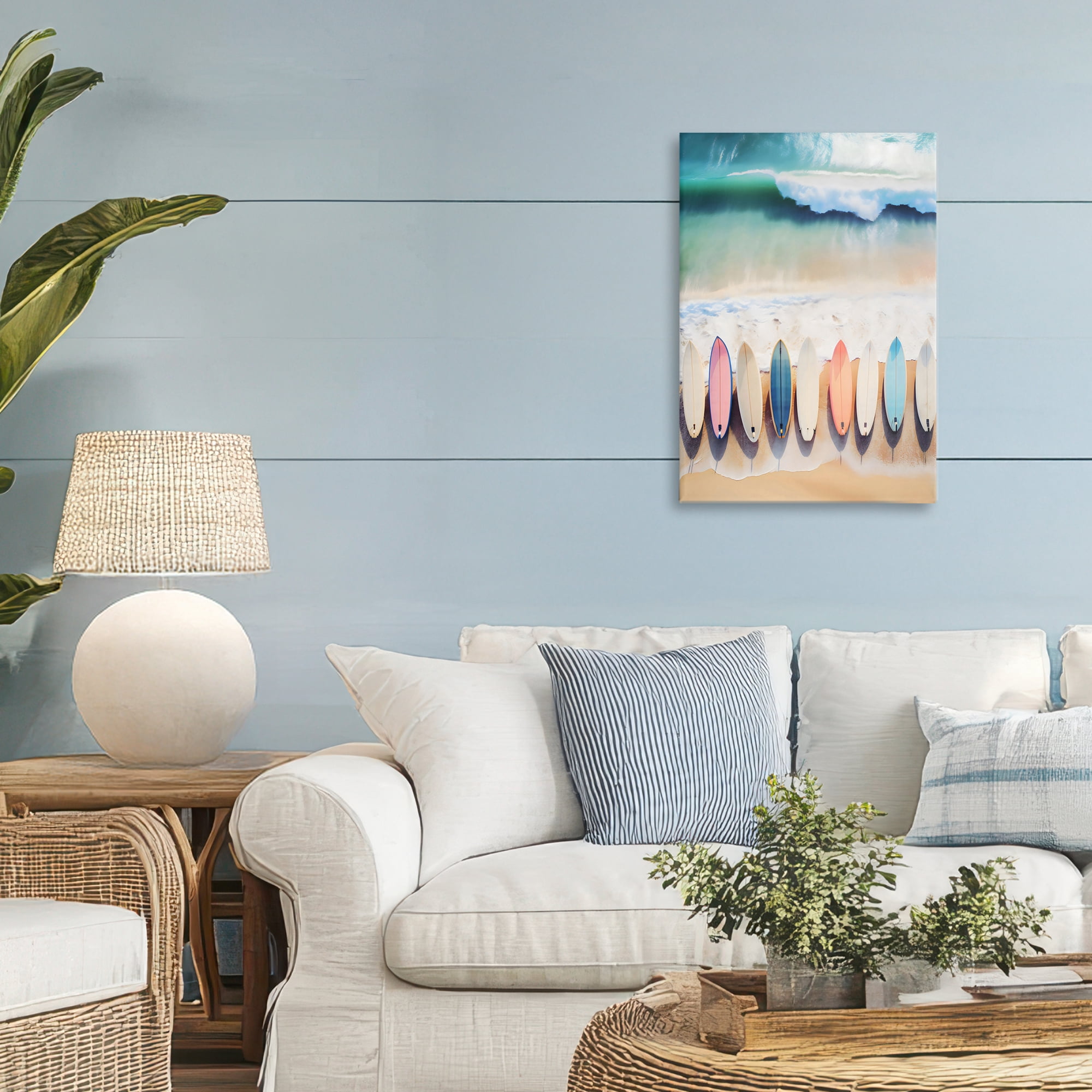 Stupell Industries Aerial View Surfboards Shoreline Canvas Wall Art, design by Creative Studio