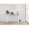 thumbnail image 2 of EFFYDESK Business Height Adjustable Home Office Computer Standing Desk with Cable Management Tray (47"×29") Oak White on White Frame, 2 of 5
