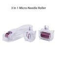 thumbnail image 5 of Rodillo de Microagujas 3 en 1 Portátil para Cuidado Facial y Corporal - Ojos 0.5MM 180 Agujas, Nariz 1MM 600 Agujas, Rostro y Cuerpo 1.5MM 1200 Agujas - Color Blanco, 5 of 5