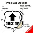 thumbnail image 2 of Check-Out Up (2 Pack) 6 inch X 6 inch Shield Shaped Heavy Duty 3.2 mil Vinyl Decals Weather Resistant Made in the USA, 2 of 5