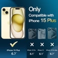 thumbnail image 2 of JETech 5 in 1 Matte Case for iPhone 15 Plus 6.7-Inch with 2-Pack Each Tempered Glass Screen Protector and Camera Lens Protector, Translucent Back Shockproof Phone Cover (Yellow), 2 of 7