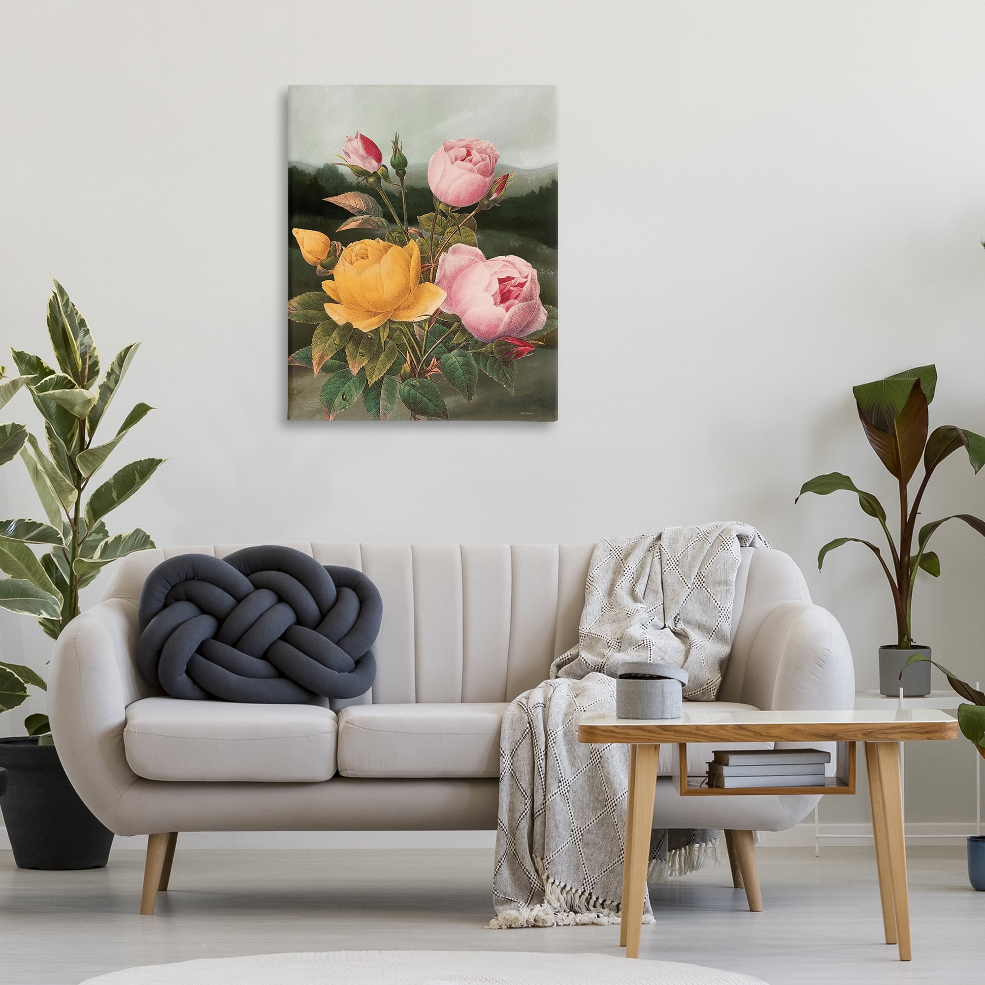 Stupell Industries Vintage Peony Blooms Botanical & Floral Painting Gallery Wrapped Canvas Art Print Wall Art, 30 x 40
