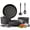 Black, variant on Buballino Classic 11.02" Induction-Compatible Metal Griddle Pan for Disc Cooktops，Non Stick Pots and Pan Set