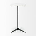thumbnail image 2 of White Marble Round Top Accent Table with Black Iron Base, 2 of 3