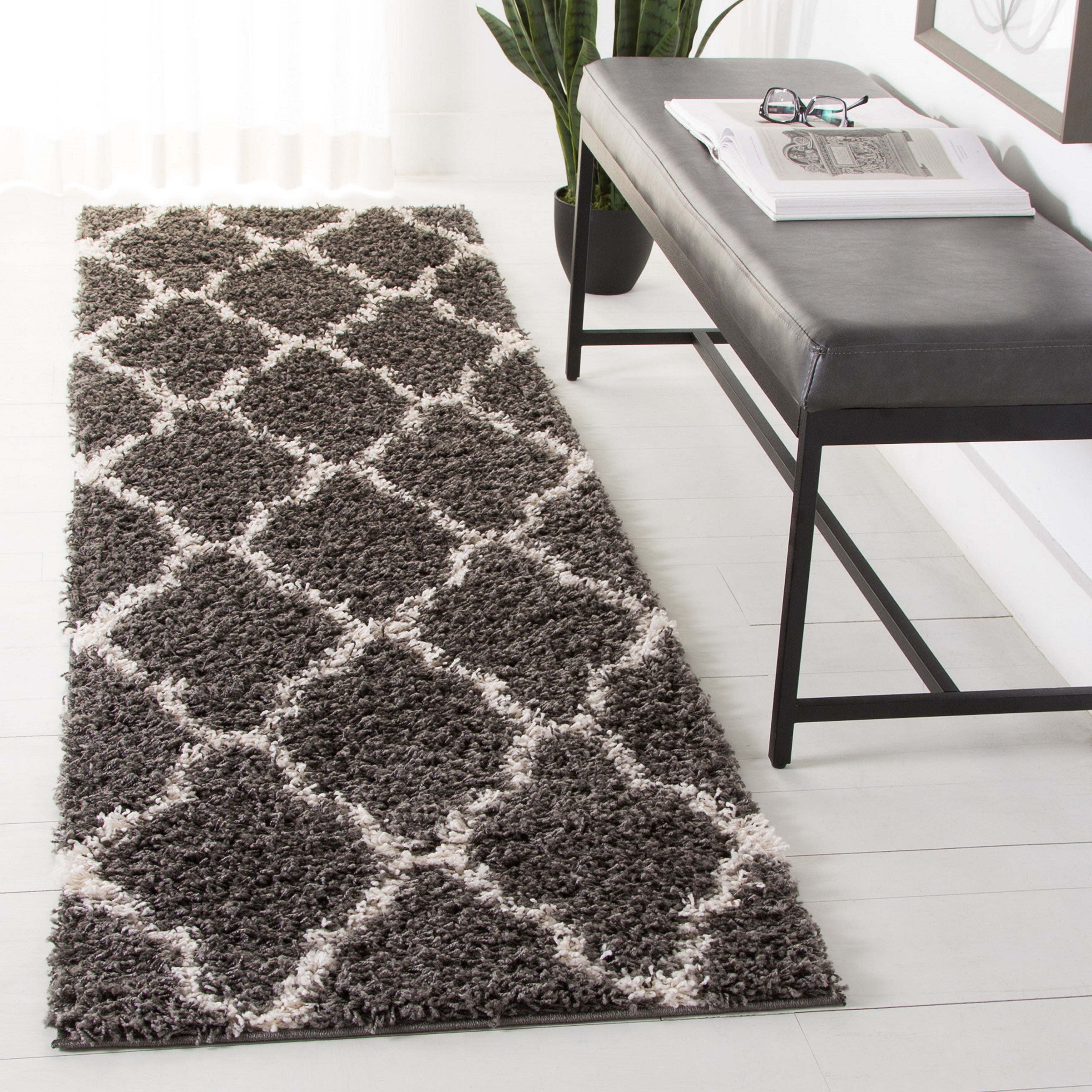 Safavieh Daley Geometric Plush Shag Area Rug or Runner