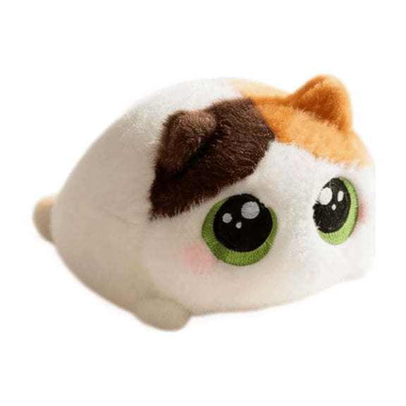 Holloyiver Cute Lying Calico Cat Plush Toy Pillow, Big Eyes Stuffed Soft Kitty Cushion Home Decor Gift For Kids And