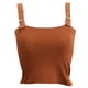 thumbnail image 2 of Chaleco básico informal Macarena para mujer con hombros descubiertos caqui Talla XL Macarena Camisas tops de las mujeres, 2 of 8