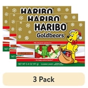 (3 pack) HARIBO Holiday Edition Gummies Red and Green Goldbears Gummy Candy, 3.4oz, Gift Box