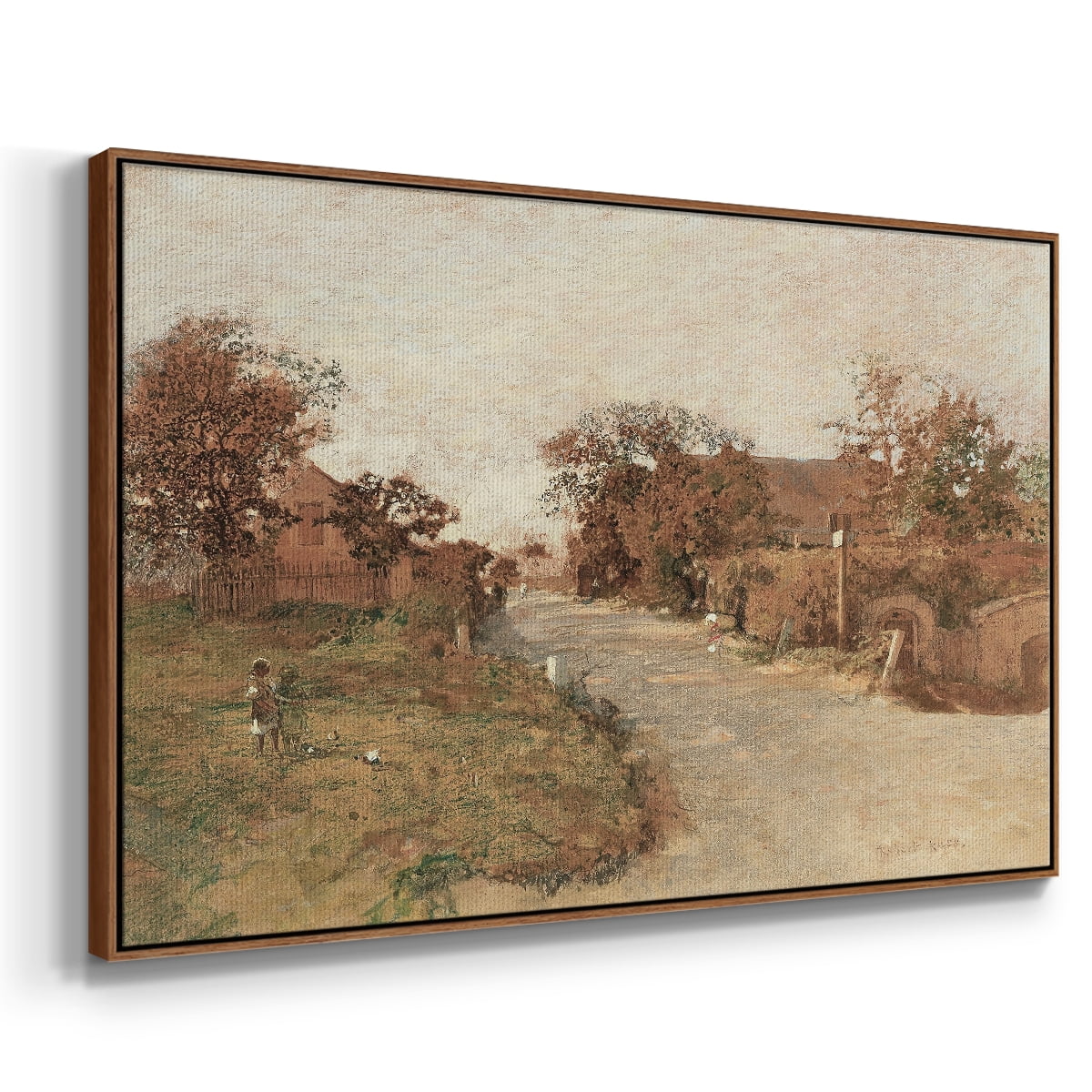 Vintage Animal Print-IX By Wexford Home Framed in Walnut Wood Gallery Wrapped Canvas 25 in. x 37 in.