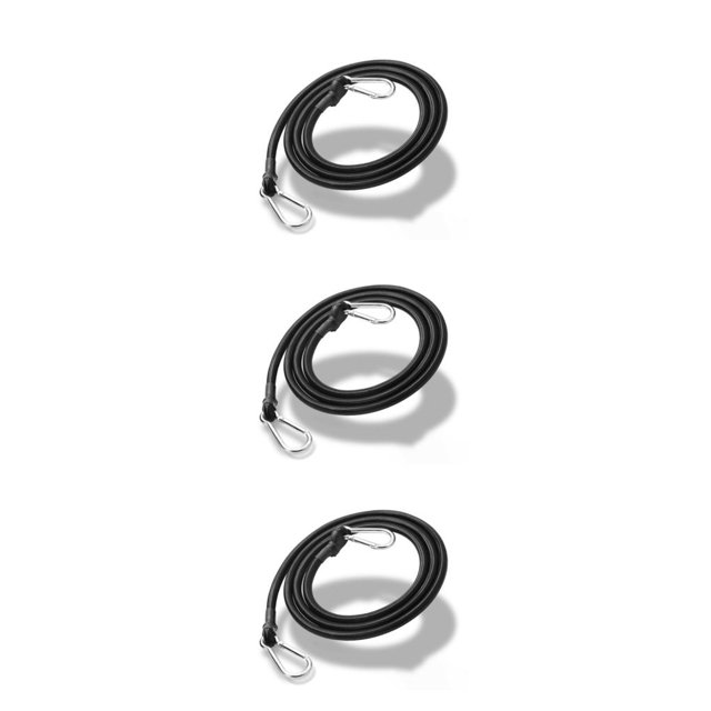 Justharion Black Heavy Duty Rope With Hooks - Strong And Durable Multiple Lengths Bungee Cords And Fixings black 1 m 3Set