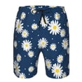 thumbnail image 4 of Kdxio Daisies Flowers Pattern Mens Casual Shorts - Drawstring Summer Beach Sports Shorts for Men, 4 of 9