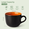 thumbnail image 4 of AmorArc Ceramic Soup Mugs with Lid, 24 oz Soup Cups with Hanlde for Coffee,Cereal,Salad,Noodles,Tea,Soup Bowls Cups,Microwave &Dishwasher Safe, Set of 4, Orange with Vented lid, 4 of 7