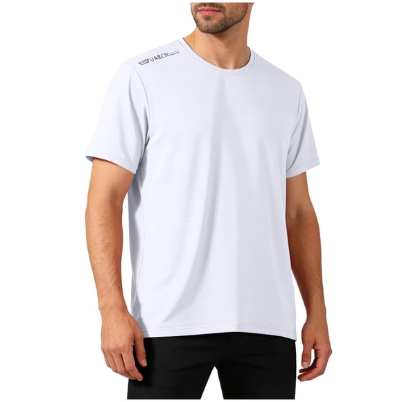 Zshosam Gym Clothes for Men Men's Cooling Workout Shirts Short Sleeve Running Athletic T-Shirts UPF 50+ Sun Protection Quick Dry Moisture Wicking Size XXXXXL,(White XXXXXL)