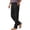 Black, variant on Ynynloco 100%Cotton Pants for Women High Waist Trousers Tummy Control Office Straight Leg Trousers Ladies Slacks with Pockets