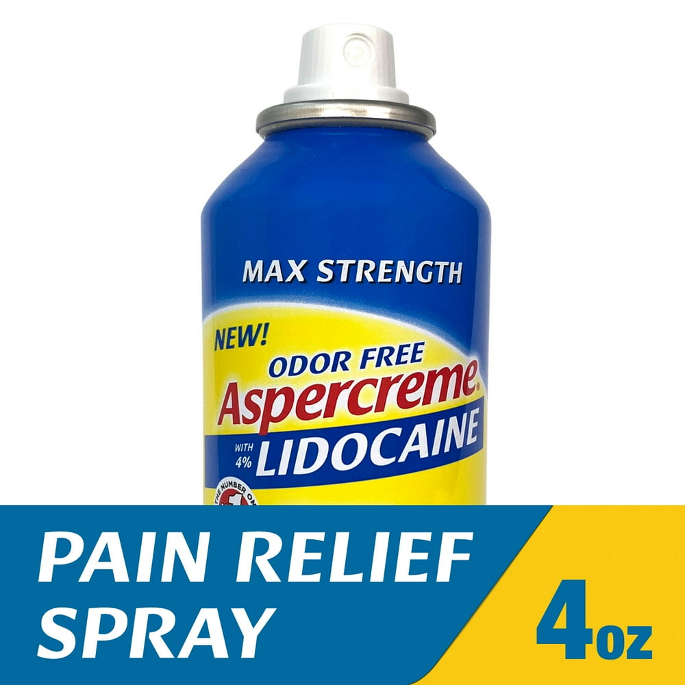 Aspercreme Lidocaine Pain Relief Dry Spray (4 Oz), Odor Free