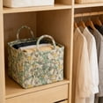 thumbnail image 6 of Floral Quilted Storage Basket with Handles, Foldable Fabric Laundry Basket Car Storage Organizer for Clothes Toys Sundries(H, One Size), 6 of 6