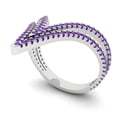 thumbnail image 2 of Statement Engagement Ring for Women - 0.525ct Natural Amethyst in 14K White Gold Promise Ring, 2 of 6