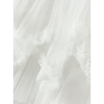 thumbnail image 4 of Rdhnmea Women's Tiered Tulle Long Skirt Asymmetrical Pleated Elastic High Waist Layered Tutu Skirt Frill Trim Ruffle Midi Skirt, 4 of 6