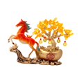 thumbnail image 4 of Estatua de caballo del árbol del dinero del Feng Shui Decoración del Año Nuevo chino Decorativa china Rojo naranja, 4 of 9