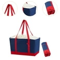 thumbnail image 6 of Abbraccia Insulated Reusable Grocery Bag with Drawstring Cover Portable Large Capacity Folding Shopping Bag for Outdoor Beach Groceries Navy Blue, 6 of 10