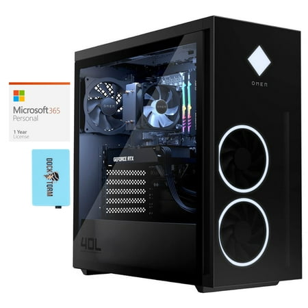 HP OMEN 40L Gaming/Entertainment Desktop PC (AMD Ryzen 7 5700G 8-Core, GeForce RTX 3070, 32GB RAM, Win 11 Pro) with Microsoft 365 Personal , Dockztorm Hub