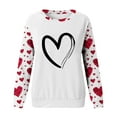 thumbnail image 4 of FASHOFT Valentines Shirts for Women Cute Love Heart Graphic Shirts Heart Print Long Sleeve Tops Crewneck Pullover Sweatshirt White L, 4 of 4